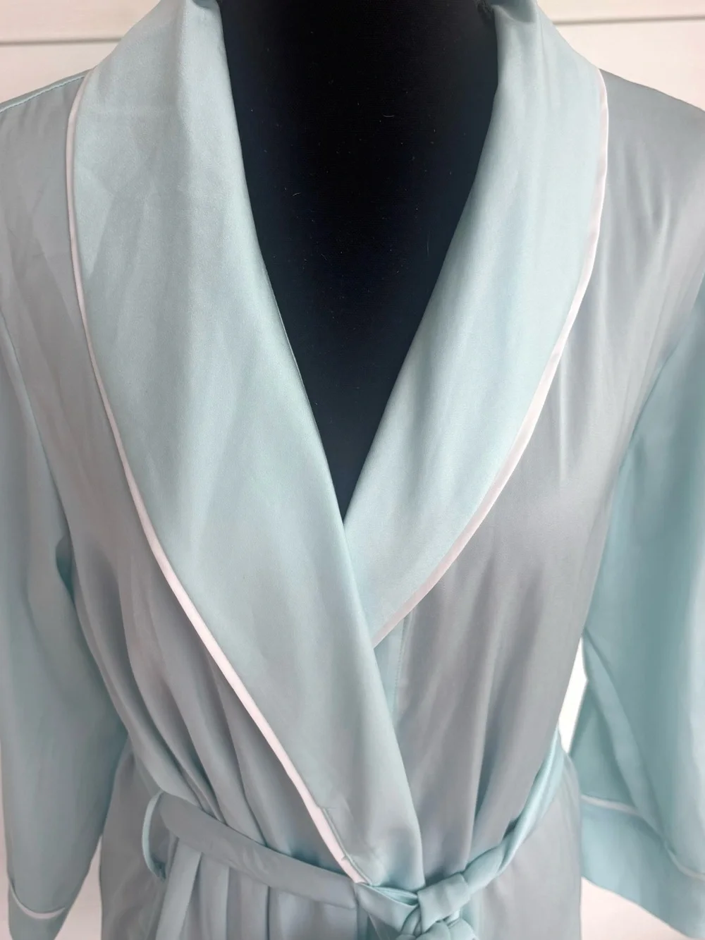 kate spade Light blue Satin 'Happily Ever After' Robe bridal wedding medium